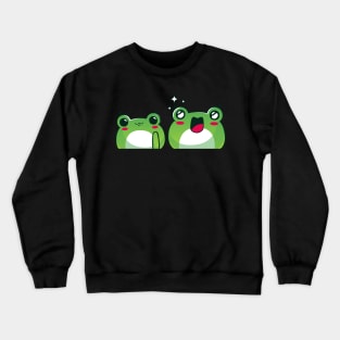 Green Red Playful Cute Frog Illustration Crewneck Sweatshirt